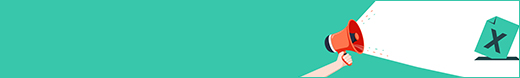 A banner image of a tannoy inviting people to vote.